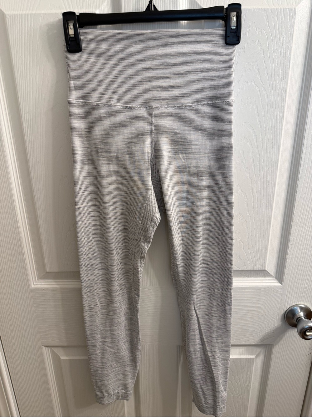 Lululemon Align White and Light Gray Stripes High-Rise Leggings 25”